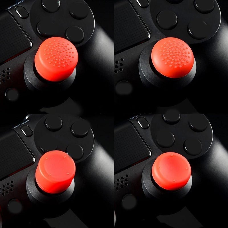 Ambertown Pack of 8 pcs Analog Controller Gamepad Raised Antislip Thumb Stick Grips Thumbsticks Joystick Cap Cover for PS5, PS4, PS3, Switch Pro, Xbox one, Xbox 360, Wii U, PS2 Controller (Red) - Image 4